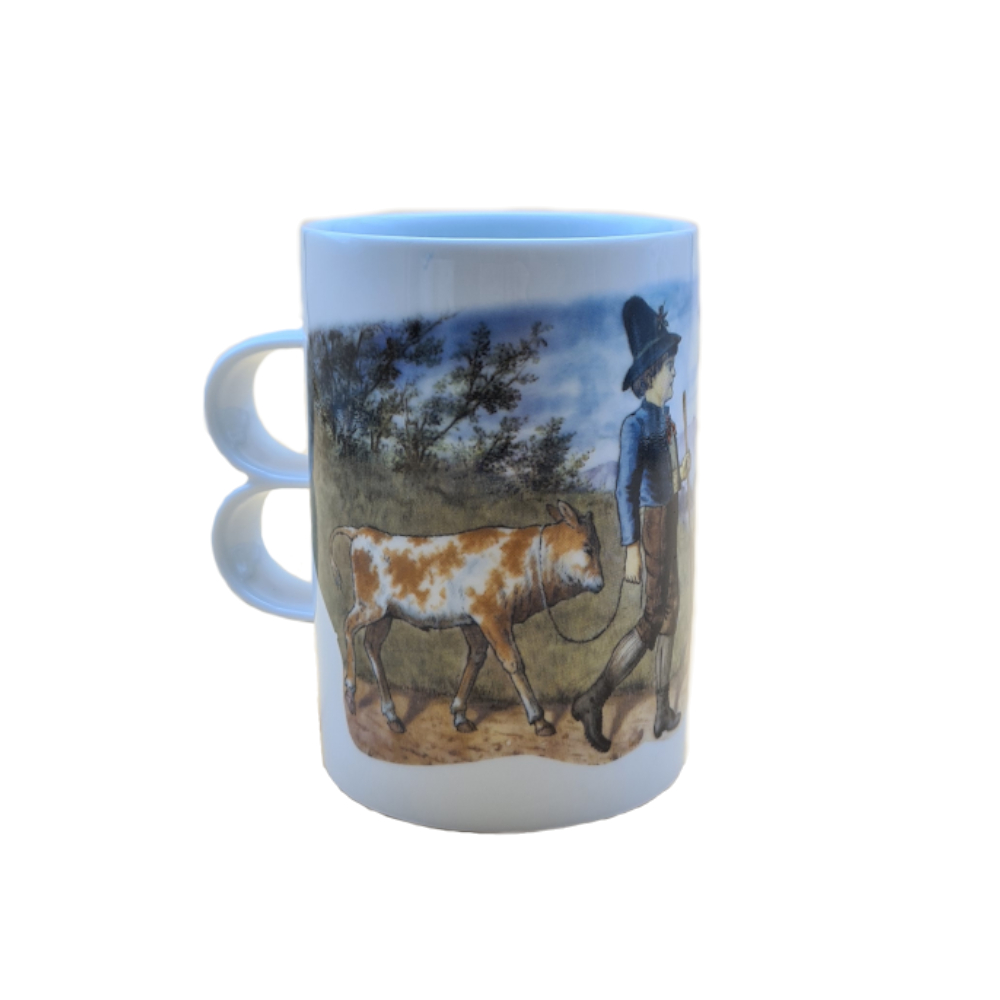 Pfunds Tasse mit dem Motiv "Hirten" - Ansicht von links