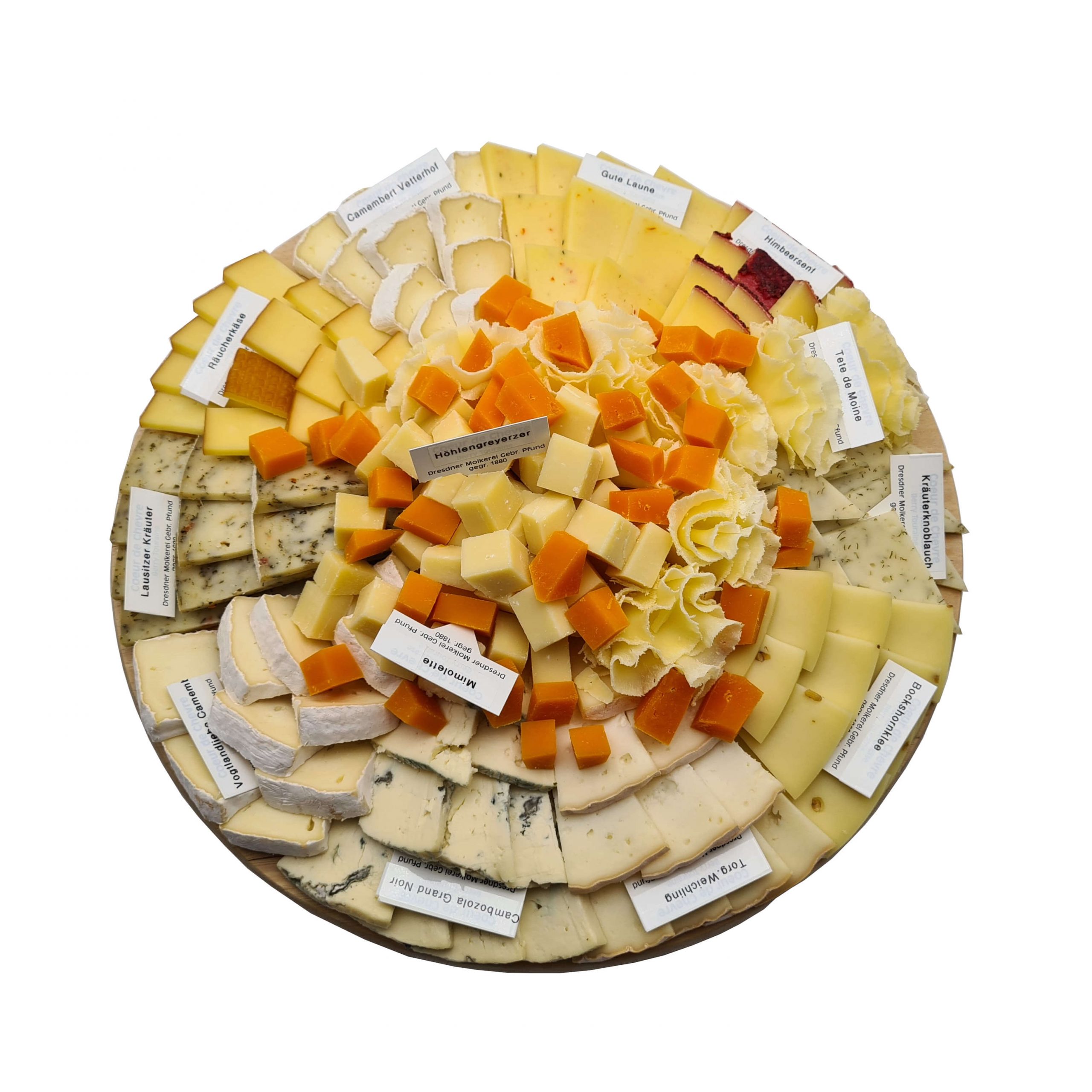 Bestellung von Käseplatten bei der Pfunds Molkerei - große Variante